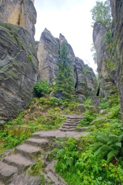 Çek Cumhuriyeti 'nde Hruba Skala' ya tırmanmak için kayalar