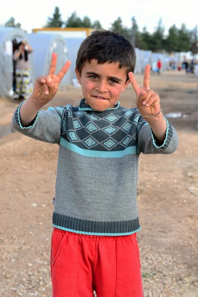 People in refugee camp — Stock Photo, Image