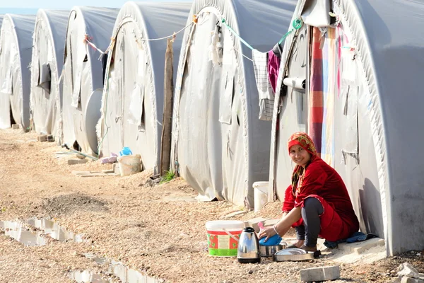 Menschen im Flüchtlingslager — Stockfoto