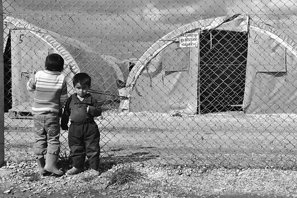 people in refugee camp