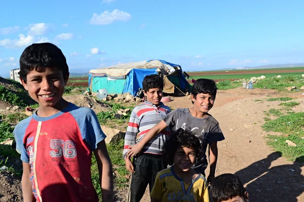 People in refugee camp — Stock Photo, Image