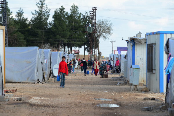 people in refugee camp