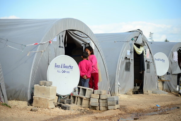 people in refugee camp