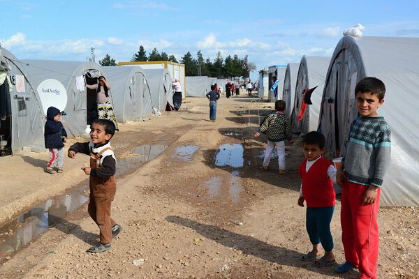 people in refugee camp