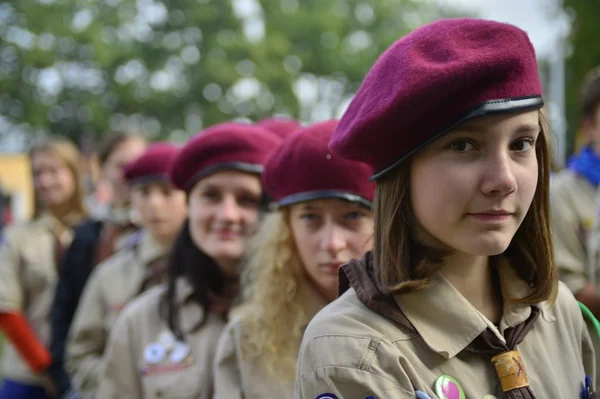 Czech scouts during finaly round of Svojsik race — Stock Photo, Image