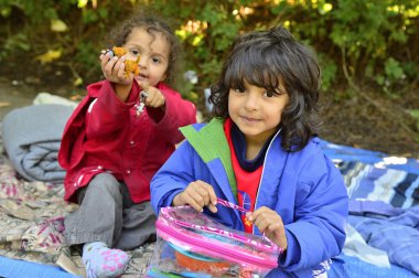refugees in Bapska (Serbian - Croatina border)