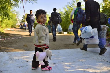 refugees in Bapska (Serbian - Croatina border)