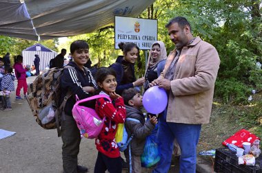 refugees in Bapska (Serbian - Croatina border)