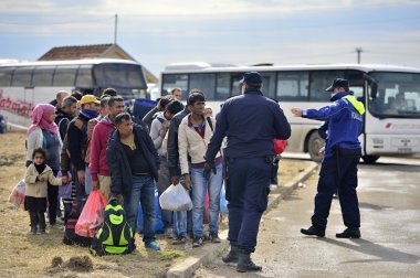 refugees in Opatovac (Serbian - Croatina border) clipart