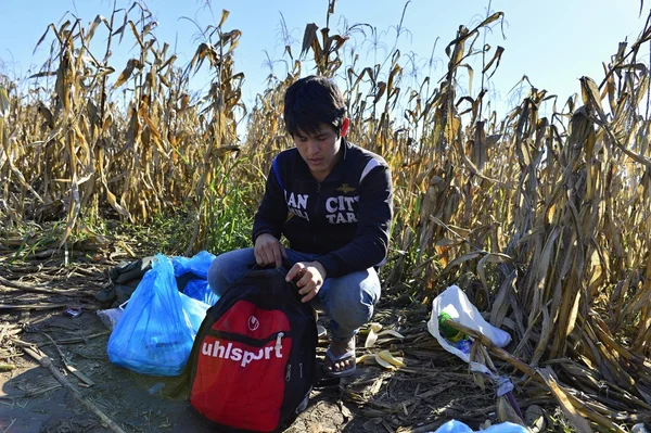 Refugiados en Babska (serbio - Croatina frontera) — Foto de Stock