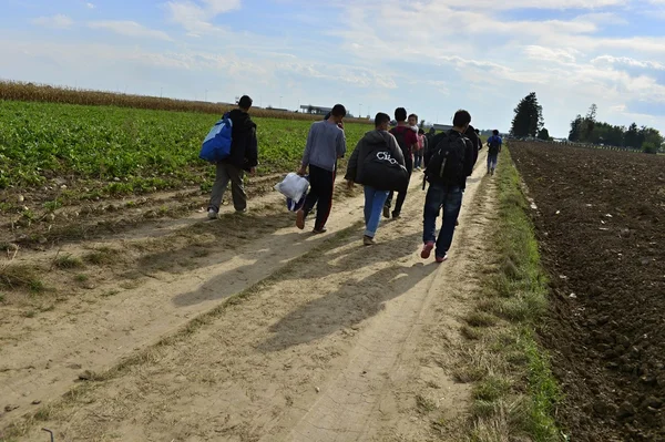 Refugiados em Sid (fronteira sérvia-croatina ) — Fotografia de Stock