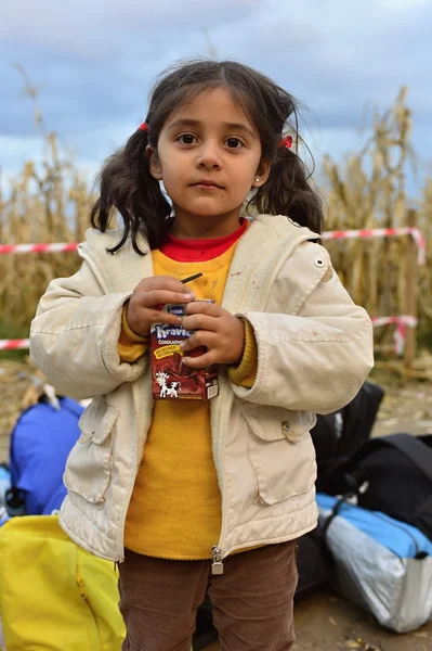 Flüchtlinge in Babska (serbisch-kroatische Grenze)) — Stockfoto