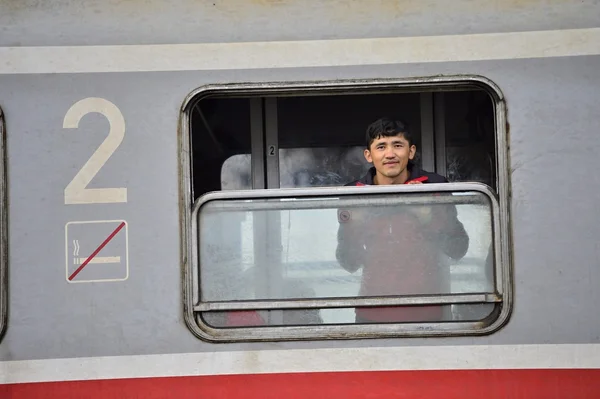 Refugiados en Tovarnik (serbio - Croatina frontera) — Foto de Stock