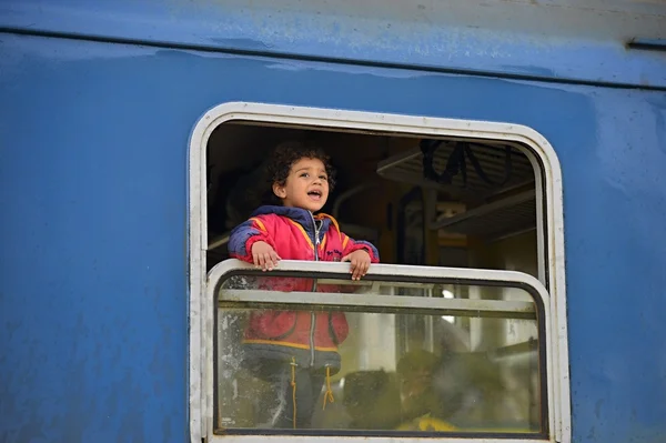 Flüchtlinge verlassen Ungarn — Stockfoto