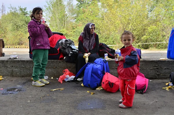 Flüchtlinge verlassen Ungarn — Stockfoto