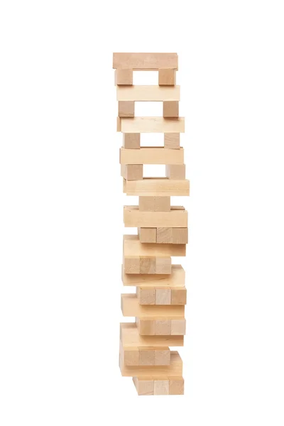 白い背景に木製のゲームをブロック — ストック写真
