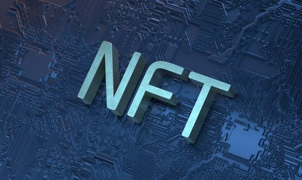 Nft Non Fungible Token Може Бути Використаний Зміни Цифрових Витворів — стокове фото