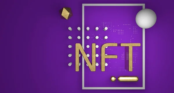 Nft Non Fungible Token Може Бути Використаний Зміни Цифрових Витворів — стокове фото