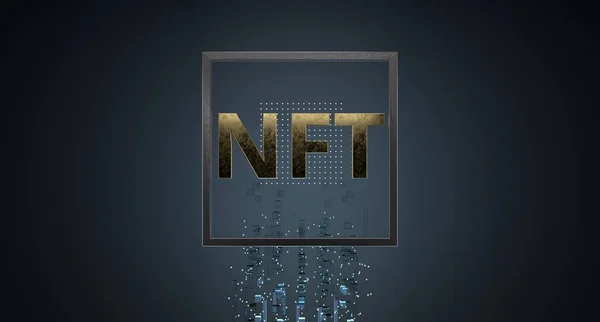 Nft Non Fungible Token Може Бути Використаний Зміни Цифрових Витворів — стокове фото