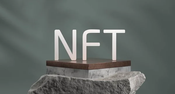 Nft Non Fungible Token Може Бути Використаний Зміни Цифрових Витворів — стокове фото