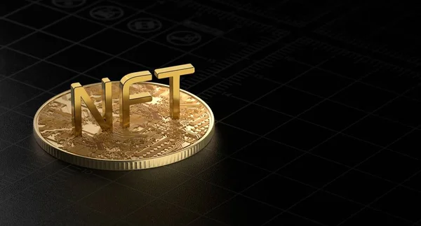 Nft Non Fungible Token Може Бути Використаний Зміни Цифрових Витворів — стокове фото