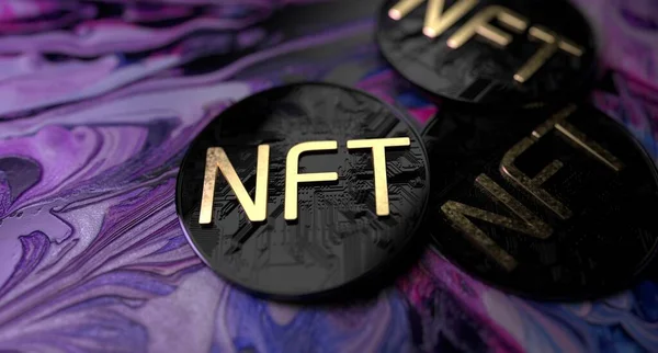 Nft Non Fungible Token Може Бути Використаний Зміни Цифрових Витворів — стокове фото