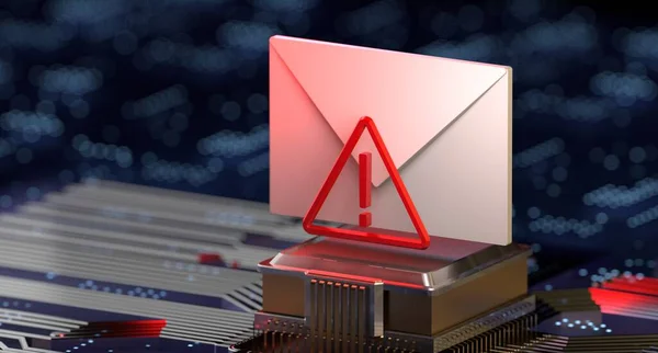 Phishing Mail Oszustwo Cyberbezpieczeństwo Chroniony Internet Informacje Cyfrowe Zagrożone Przez — Zdjęcie stockowe