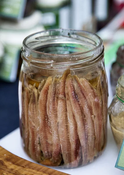 Anchovies in oil — Stock Photo, Image