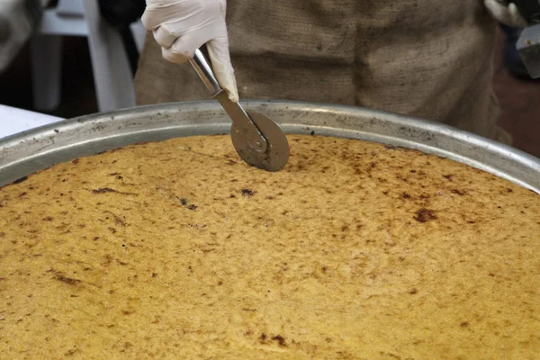 Cucina italiana, torta genuina fatta con farina di ceci — Foto Stock