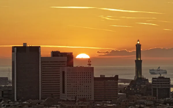 Sonnenaufgang in Genua, Italien — Stockfoto