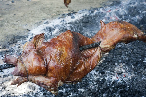 Cerdo entero cocinado a la parrilla —  Fotos de Stock