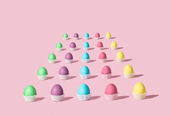 Patrón Pascua Huevos Color Pastel Que Parece Las Galletas Sabrosas — Foto de Stock