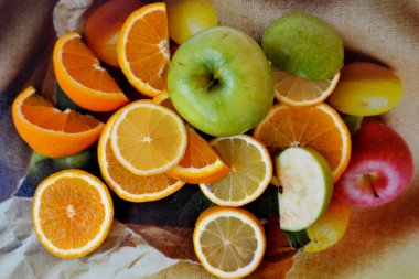 elma ve portakal limon natyurmrt