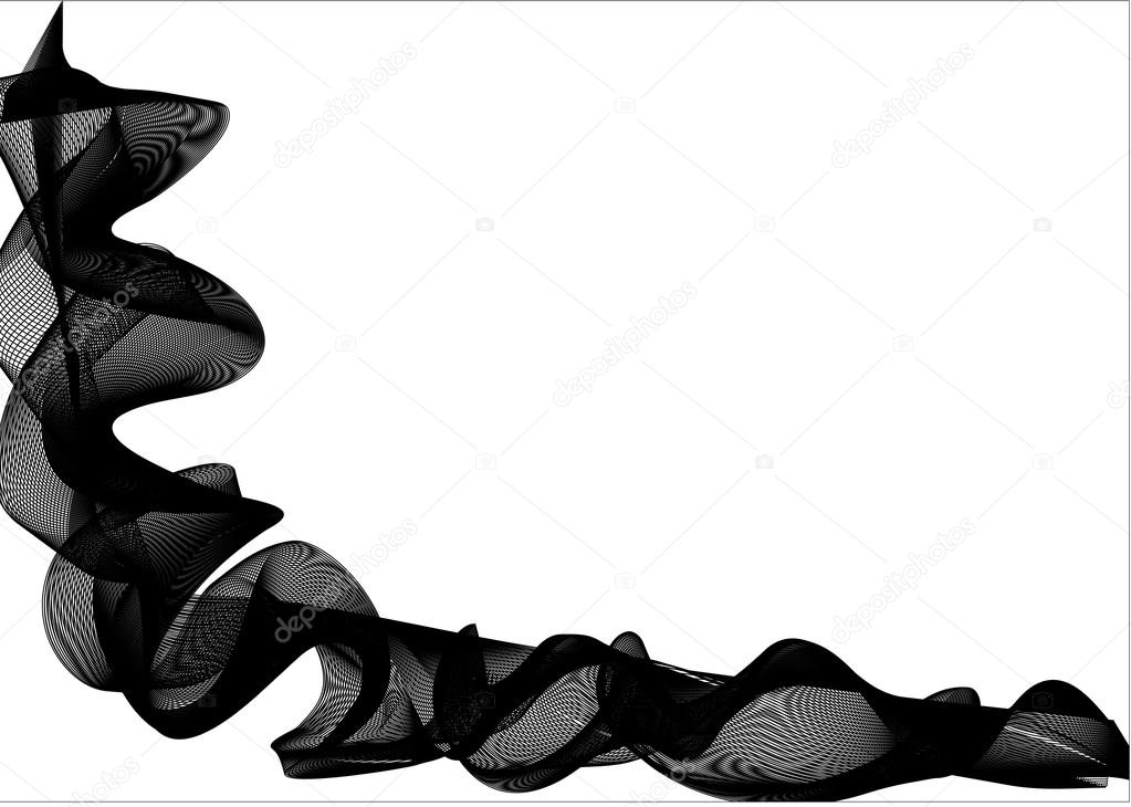 Abstract vector background design with black and white curves as