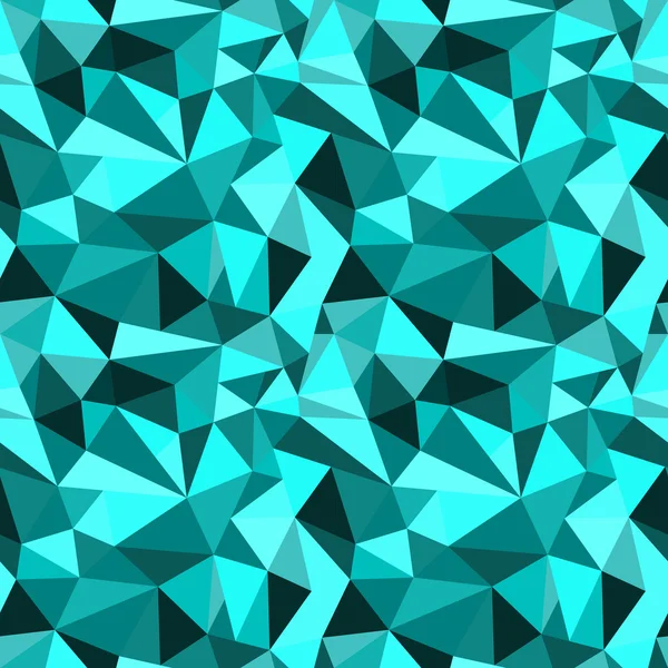 Vector naadloze turquoise abstracte geometrische verkreukelde driehoekige grafische achtergrond. Digitale vectorillustratie — Stockvector