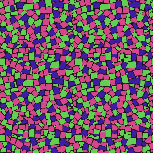 Texture vectorielle transparente de carreaux décoratifs asymétriques vintage rose, vert et bleu. Illustration vectorielle — Image vectorielle