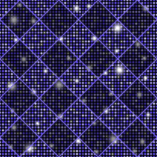 Violet vecteur sans couture style échecs texture vintage avec des ronds brillants. Illustration vectorielle — Image vectorielle