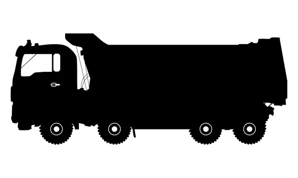 Vettoriale sagoma dettagliata di camion isolato su bianco. Illustrazione vettoriale — Vettoriale Stock