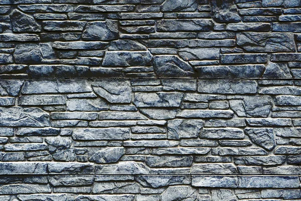 Parede de tijolo de pedra azul escuro contraste detalhado textura fundo — Fotografia de Stock