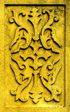 Vintage süsleme ile antik altın taş plaka