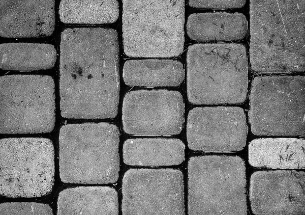 Textura de parede de tijolo de pedra preta e branca retro — Fotografia de Stock
