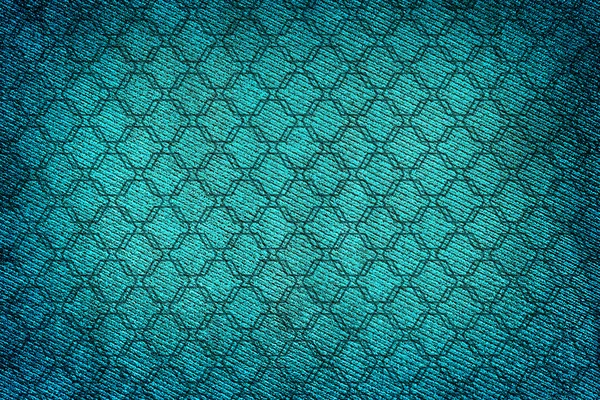 Tissu turquoise texture tissée haute contrastée avec effet vignettage macro fond décoratif style — Photo