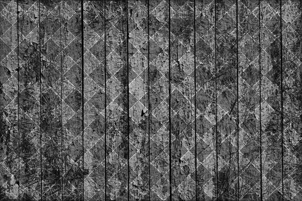 Текстура старого серого окрашенного деревянного забора поцарапана и выполнена в ромбовом стиле — стоковое фото