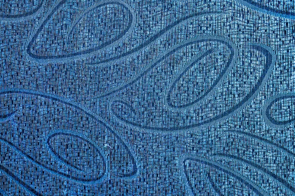 Textura de tela bordada azul con textura ornamental antigua — Foto de Stock