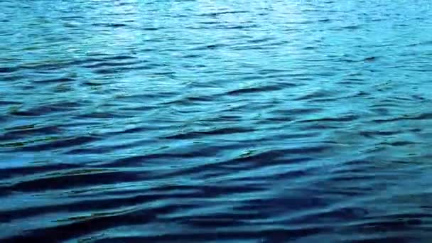 Des vagues d'eau bleu vif avec des reflets solaires 