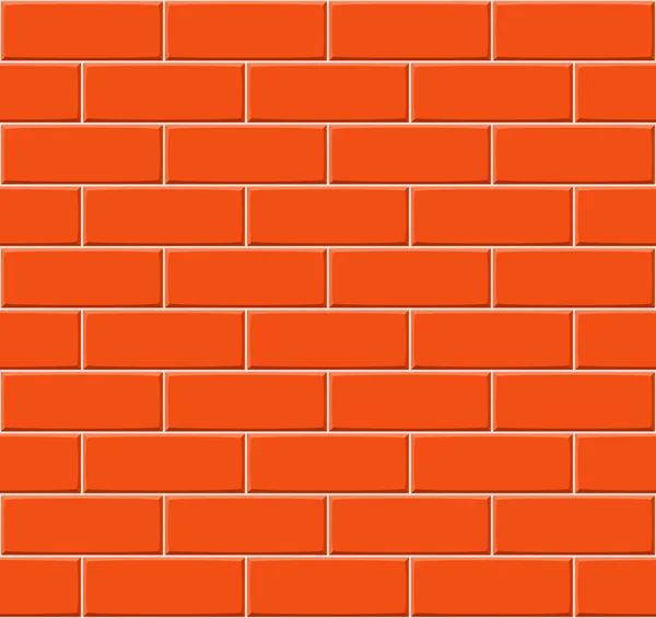 Cartoon hand drown orange seamless brick wall texture. Vector illustration — Stock Vector