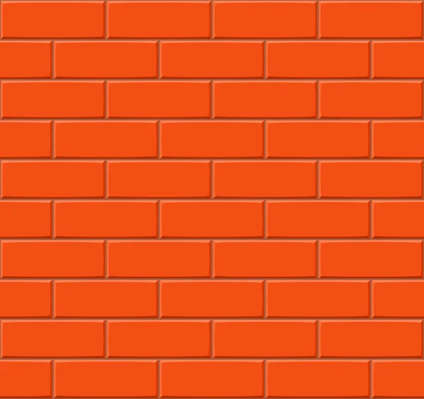Cartoon hand drown dark orange seamless brick wall texture. Vector illustration — Stock Vector