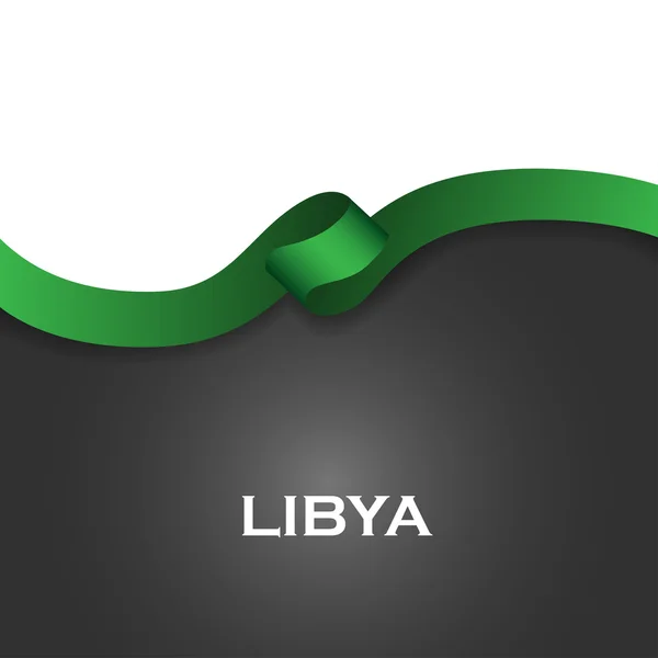 Libië sport stijl vlag lint klassieke stijl. Vectorillustratie — Stockvector