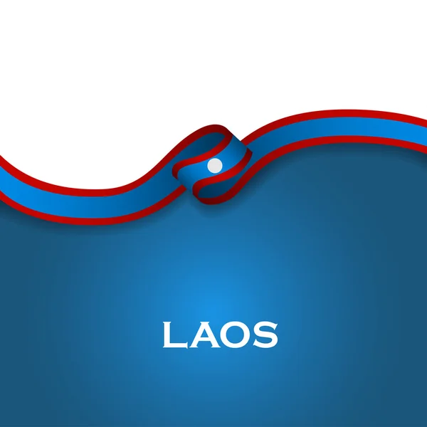 Laos sport stijl vlag lint klassieke stijl. Vectorillustratie — Stockvector