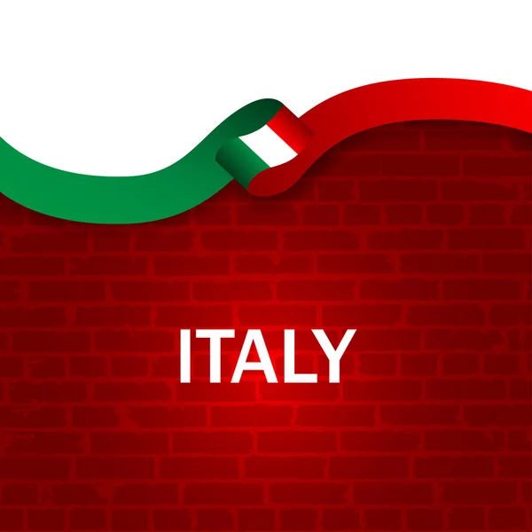 Ιταλία σπορ στυλ σημαία κορδέλα στυλ τοίχο τούβλου. Vector εικονογράφηση — Διανυσματικό Αρχείο